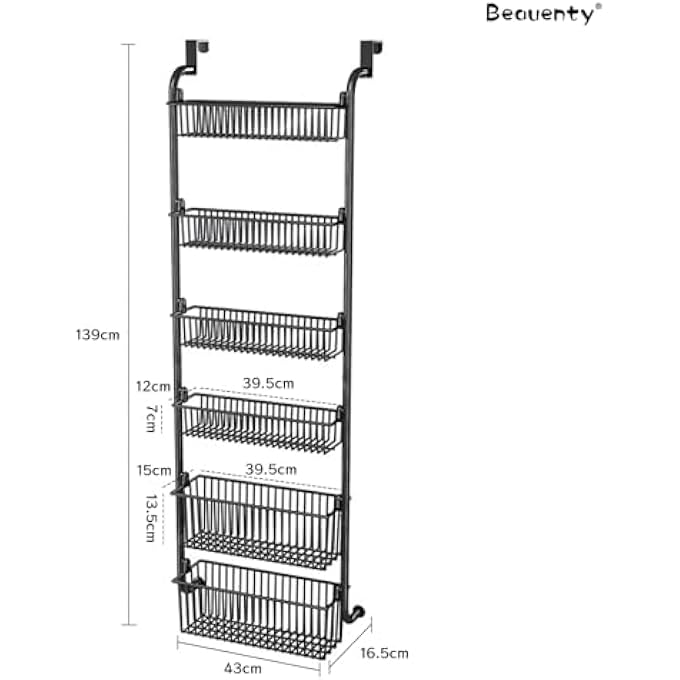 rayihni OVER DOOR HANGING ORGANIZER STORAGE,BEHIND DOOR ORGANIZER,SPACE-SAVING ORGANIZER,BATHROOM ORGANIZER PERSPECTIVE WINDOW WALL MOUNT RACK FOR CLOTHES, SUNDRIES (BLACK) - Image 2